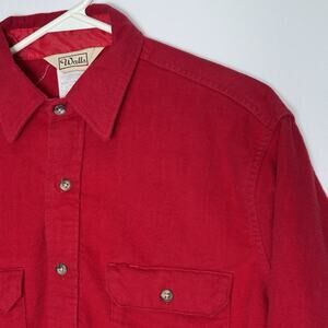 Walls Mens M Red Flannel Shirt Long Sleeve Button Front VTG Outdoor Workwear USA